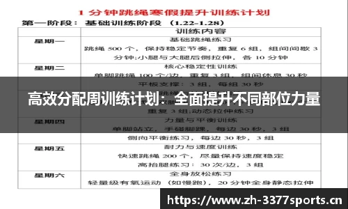 高效分配周训练计划：全面提升不同部位力量